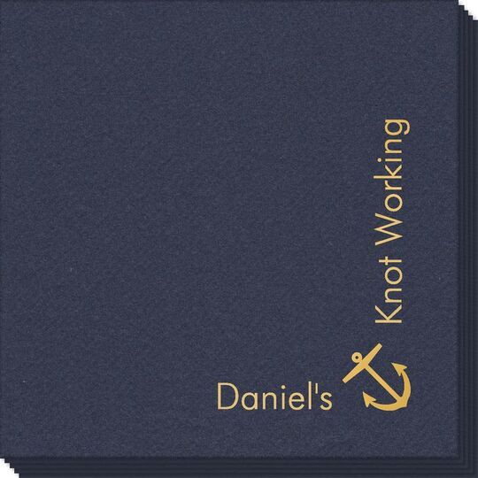 Corner Text with Anchor Linen Like Napkins